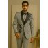 Omar Chic Gray Shawl Lapel Three Pieces Appliques Men Suits
