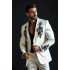 Baldwin Modern Off White Peaked Lapel Appliques Men Suits For Prom 