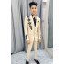 Campbell Simple Khaki Shawl Lapel Appliques Prom Outfit Men Suits