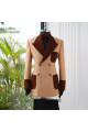 Nigel Handsome Caramel Peaked Lapel Double Breasted Jacquard Men Suits For Prom
