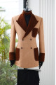 Nigel Handsome Caramel Peaked Lapel Double Breasted Jacquard Men Suits For Prom