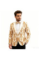 Regan White Shawl Lapel Gold Jacquard Men Suits For Prom