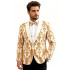 Regan White Shawl Lapel Gold Jacquard Men Suits For Prom