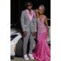 Bancroft Chic Gray Appliques Prom Men Suits With Pink Shawl Lapel