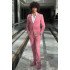 Fitzgerald Handsome Pink Peaked Lapel Appliques Prom Outfits
