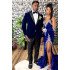 Sandy Royal Blue Velvet Peaked Lapel Best Fitted Prom Men Suits