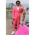 Geoffrey Stylish Fuchsia Notched Lapel Three Pieces Prom Men Suits