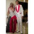 Kent Smart White Jacquard Prom Outfits With Red Shawl Lapel