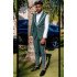Oscar Trendy Dark Green Peaked Lapel Slim Fit Prom Men Suits