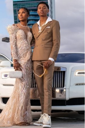 Saxon Smart Khaki Peaked Lapel Double Breasted Men Suits For Prom