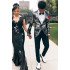 Verne Modern Black Jacquard Notched Lapel Best Fitted Prom Men Suits