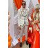Jason Stylish White Jacquard Notched Lapel Three Pieces Men Suits Prom Outfits