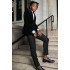 Lennon Chic Black Velvet Shawl Lapel Slim Fit Men Suits For Prom