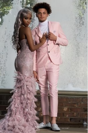 Vic Simple Pink Notched Lapel Slim Fit Prom Men Suits