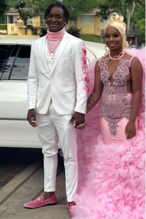 Dennis Simple White Notched Lapel Three Pieces Appliques Men Suits Prom Outfits