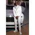 Oswald Simple White Peaked Lapel Double Breasted Men Suits Prom Outfits