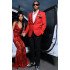 Barnett Hot Red Shawl Lapel Best Fitted Prom Men Suits