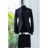 Cash Handsome Black Jacquard Peakd Lapel Appliques Wedding Men Suits