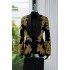 Jeff Glamorous Black Shawl Lapel Wedding Men Suits With Gold Appliques