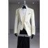 Barton Smart White Peaked Lapel Three Pieces Appliques Wedding Men Suits