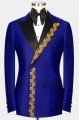 Peterson Smart Royal Blue Peaked Lapel Double Breasted Gold Appliques Wedding Men Suits Peterson Smart Royal Blue Peaked Lapel Double Breasted Gold Appliques Wedding Men Suits