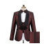 Dana Fashion Burgundy Shawl Lapel Three Pieces Jacquard Wedding Men Suits