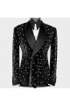 Earl Chic Black Shawl Lapel Velvet Beadings Men Suits
