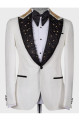Daniel Chic White Peaked Lapel Beadings Men Suits Best For Wedding