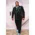 Ed Smart Dark Green  Double Breasted Velvet Shawl Lapel Three Pieces Big And Tall Men Suits