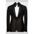 Madison Black Jacquard Shawl Lapel Beadings Three Pieces Wedding Men Suits
