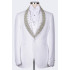 Quennel Handsome White Shawl Lapel Three Pieces Beadings Wedding Men Suits