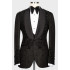 Sam Fashion Black Jacquard Shawl Lapel Three Pieces Beadings Men Suits