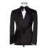 Ulysses Smart Black Shawl Lapel Double Breasted Appliques Wedding Men Suits