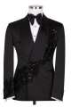 Ulysses Smart Black Shawl Lapel Double Breasted Appliques Wedding Men Suits Ulysses Smart Black Shawl Lapel Double Breasted Appliques Wedding Men Suits