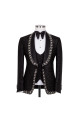 Abbott Newest Black Sequins Shawl Lapel Three Pieces Wedding Men Suits With Braid