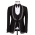 Abbott Newest Black Sequins Shawl Lapel Three Pieces Wedding Men Suits With Braid
