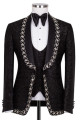 Abbott Newest Black Sequins Shawl Lapel Three Pieces Wedding Men Suits With Braid