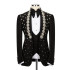 Baird Stylish Black Shawl Lapel Beadings Three Pieces Wedding Men Suits