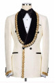Darcy Stylish Ivory Jacquard Shawl Lapel Double Breasted Men Suits With Braid Darcy Stylish Ivory Jacquard Shawl Lapel Double Breasted Men Suits With Braid