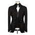 Gale Modern Black Shawl Lapel Three Pieces Appliques Wedding Men Suits