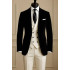 Nigel Modern Black Peaked Lapel Three Pieces Men Suits For Prom