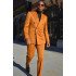 Joshua Gold Brown Fashion Double Breasted Prom Men Suits