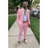 Ethan Modern Pink Close Fitting Two Pieces Prom Outfits for Boys