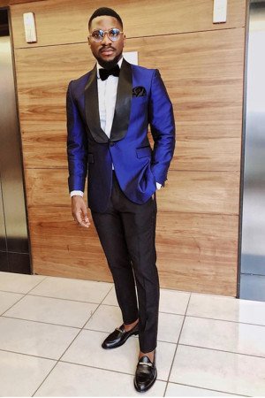 Andrew Navy Blue Shawl Lapel One Button Wedding Suits for Groom Andrew Navy Blue Shawl Lapel One Button Wedding Suits for Groom