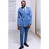 Anthony Modern Blue Double Breasted Peaked Lapel Men Suits for Prom