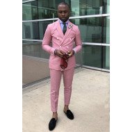 Alexander Latest Design Pink Double Breated Peaked Lapel Men Suits for Prom