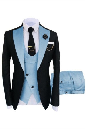 Angel Chic Blue and Black Close Fitting Three Pieces Prom Suits Angel Chic Blue and Black Close Fitting Three Pieces Prom Suits