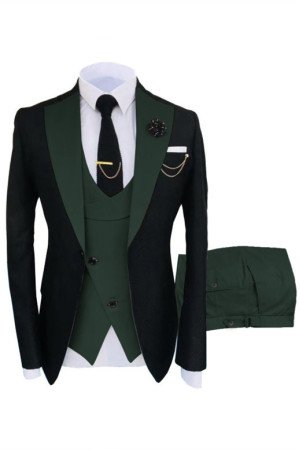 Jose Black And Dark Green Bespoke Best Fitted Prom Men Suits