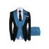 Caleb Ocean Blue Stylish Three Pieces Peaked Lapel Men Suits