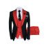 Jack Black and Red Lastest Design Peaked Lapel Bespoke Men Suits